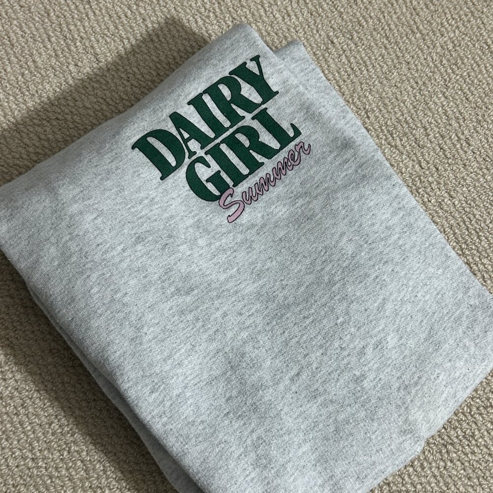 Grey 'Dairy Girl' Graphic Sweatpants - Picture 3 of 7